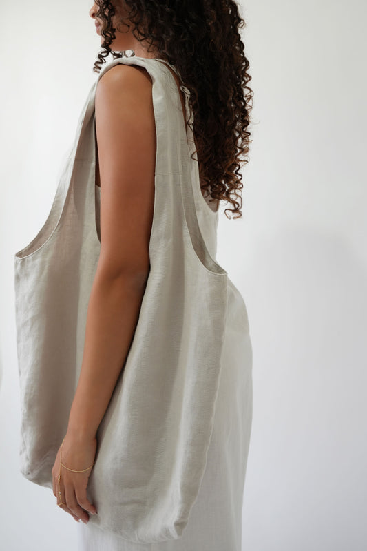 The Essential Linen Tote — front view